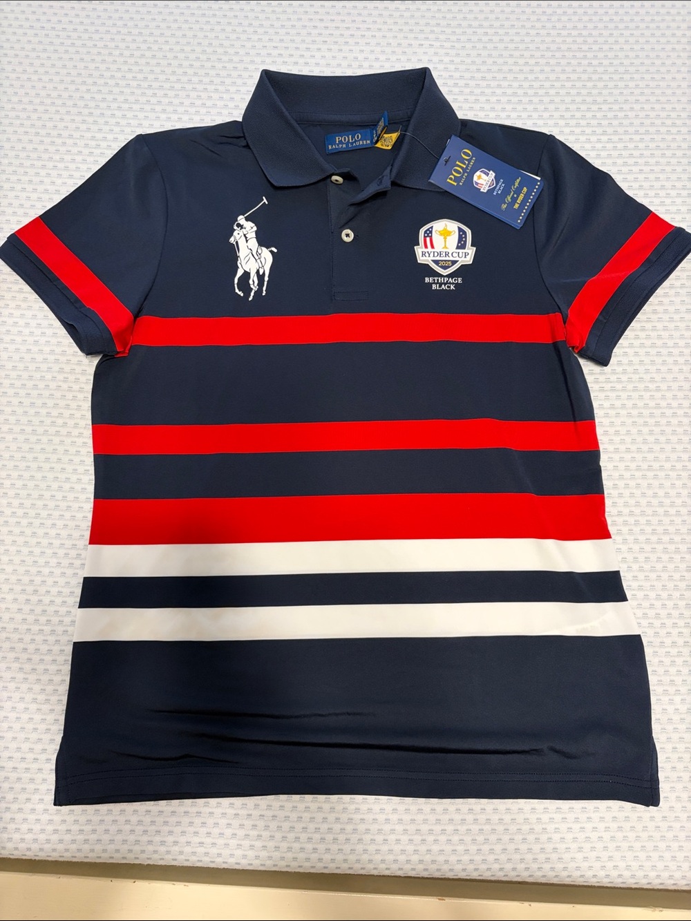 Women’s Polo by Ralph Lauren Navy, Red & White Striped Ryder Cup Polo